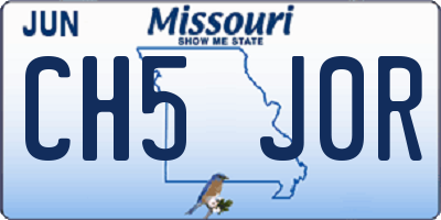 MO license plate CH5J0R