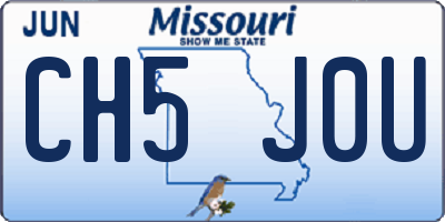 MO license plate CH5J0U