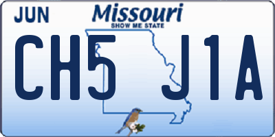 MO license plate CH5J1A