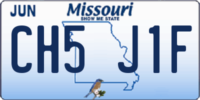 MO license plate CH5J1F