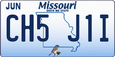 MO license plate CH5J1I