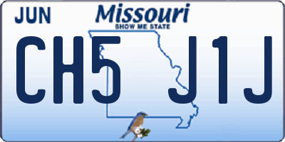 MO license plate CH5J1J