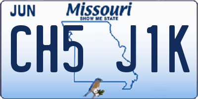 MO license plate CH5J1K