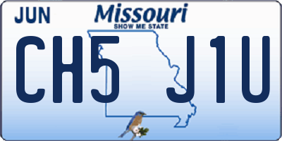MO license plate CH5J1U