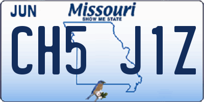 MO license plate CH5J1Z