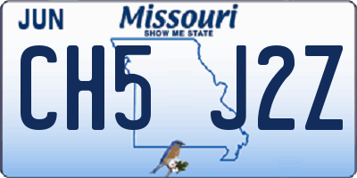 MO license plate CH5J2Z