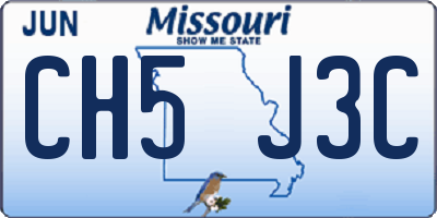 MO license plate CH5J3C