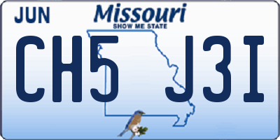 MO license plate CH5J3I