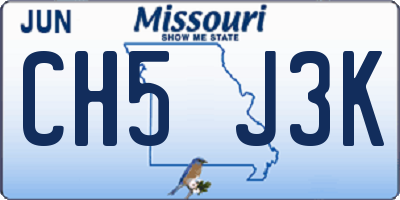 MO license plate CH5J3K