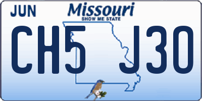 MO license plate CH5J3O