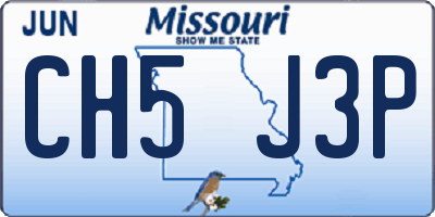 MO license plate CH5J3P