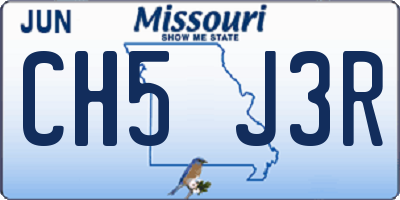 MO license plate CH5J3R