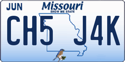 MO license plate CH5J4K