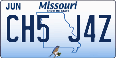 MO license plate CH5J4Z