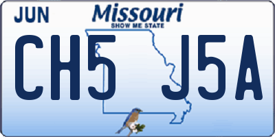 MO license plate CH5J5A