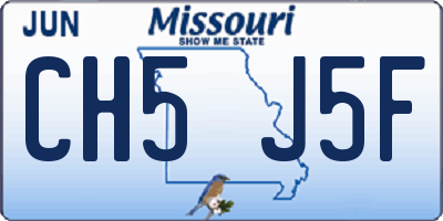 MO license plate CH5J5F