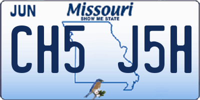 MO license plate CH5J5H