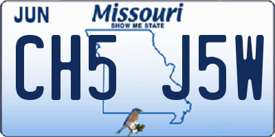 MO license plate CH5J5W