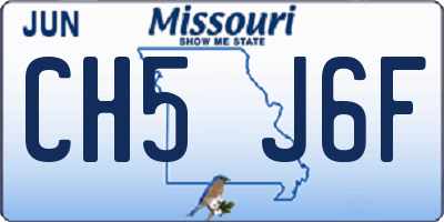 MO license plate CH5J6F
