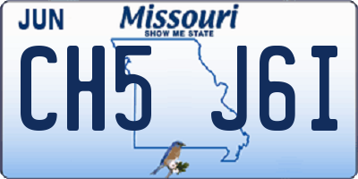 MO license plate CH5J6I