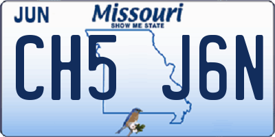 MO license plate CH5J6N