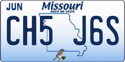 MO license plate CH5J6S