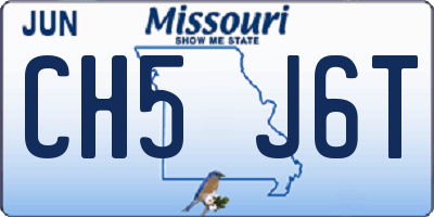 MO license plate CH5J6T