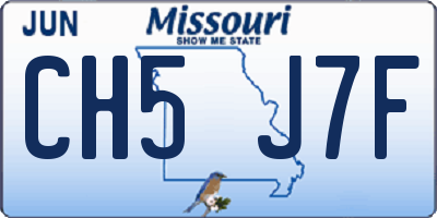 MO license plate CH5J7F