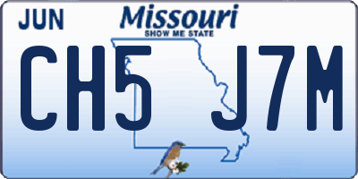 MO license plate CH5J7M
