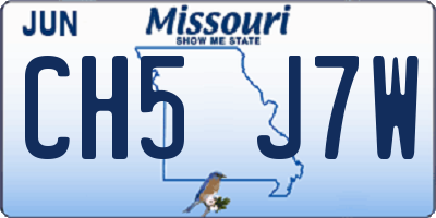 MO license plate CH5J7W