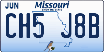 MO license plate CH5J8B