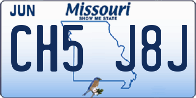 MO license plate CH5J8J