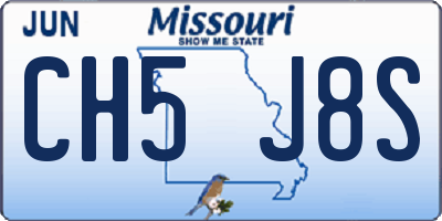 MO license plate CH5J8S