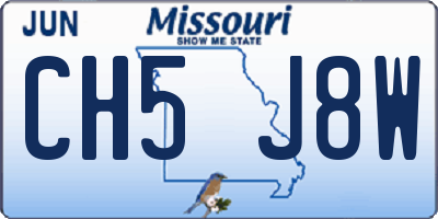 MO license plate CH5J8W