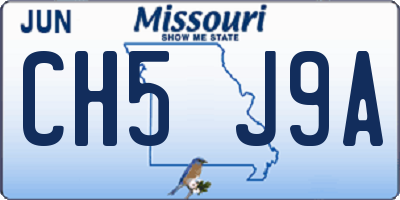 MO license plate CH5J9A