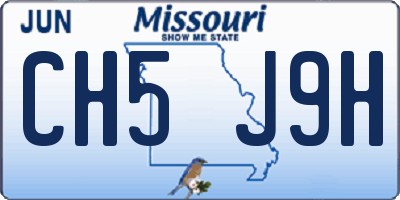 MO license plate CH5J9H