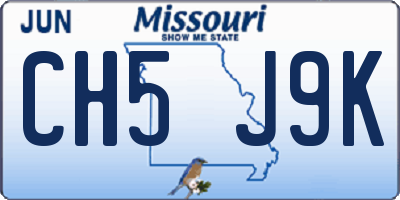 MO license plate CH5J9K