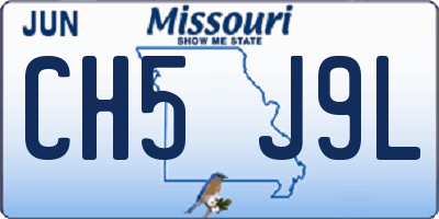 MO license plate CH5J9L