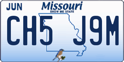 MO license plate CH5J9M