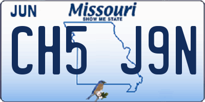 MO license plate CH5J9N