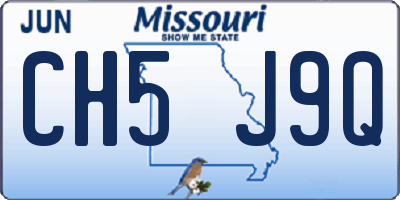 MO license plate CH5J9Q