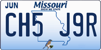 MO license plate CH5J9R