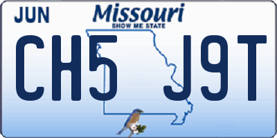 MO license plate CH5J9T