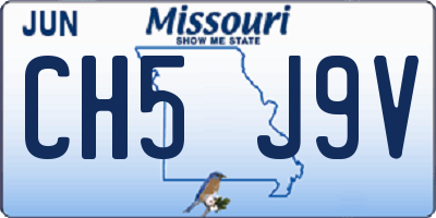MO license plate CH5J9V