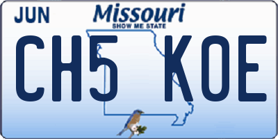 MO license plate CH5K0E