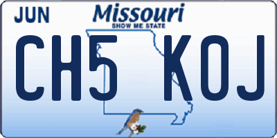 MO license plate CH5K0J