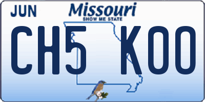 MO license plate CH5K0O