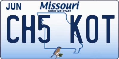 MO license plate CH5K0T