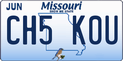 MO license plate CH5K0U