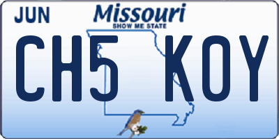 MO license plate CH5K0Y